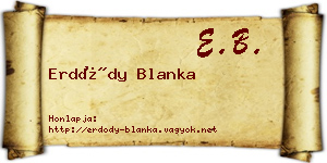 Erdődy Blanka névjegykártya