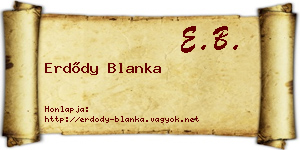 Erdődy Blanka névjegykártya